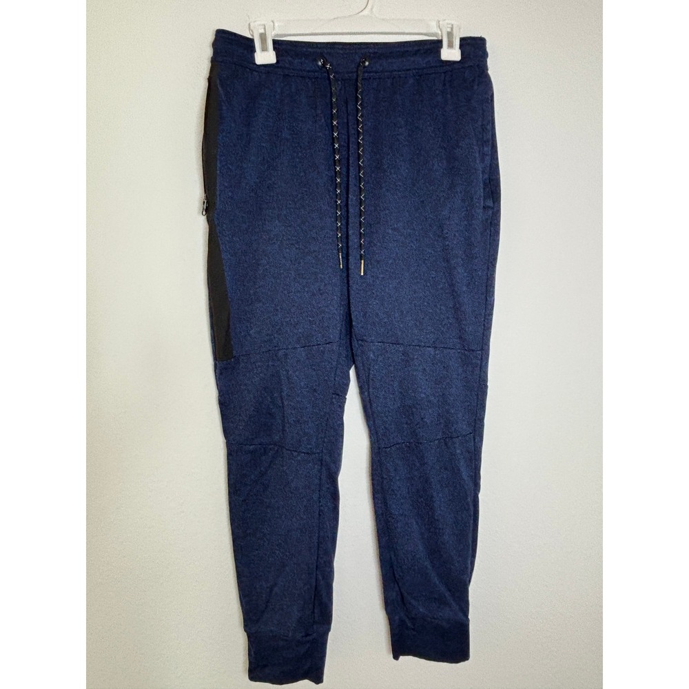 American Eagle Flex Joggers Mens Medium Blue Marl Tapered Sweatpants Zip Pockets